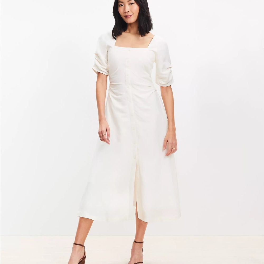 LOFT Midi Dress Whisper White Size 4